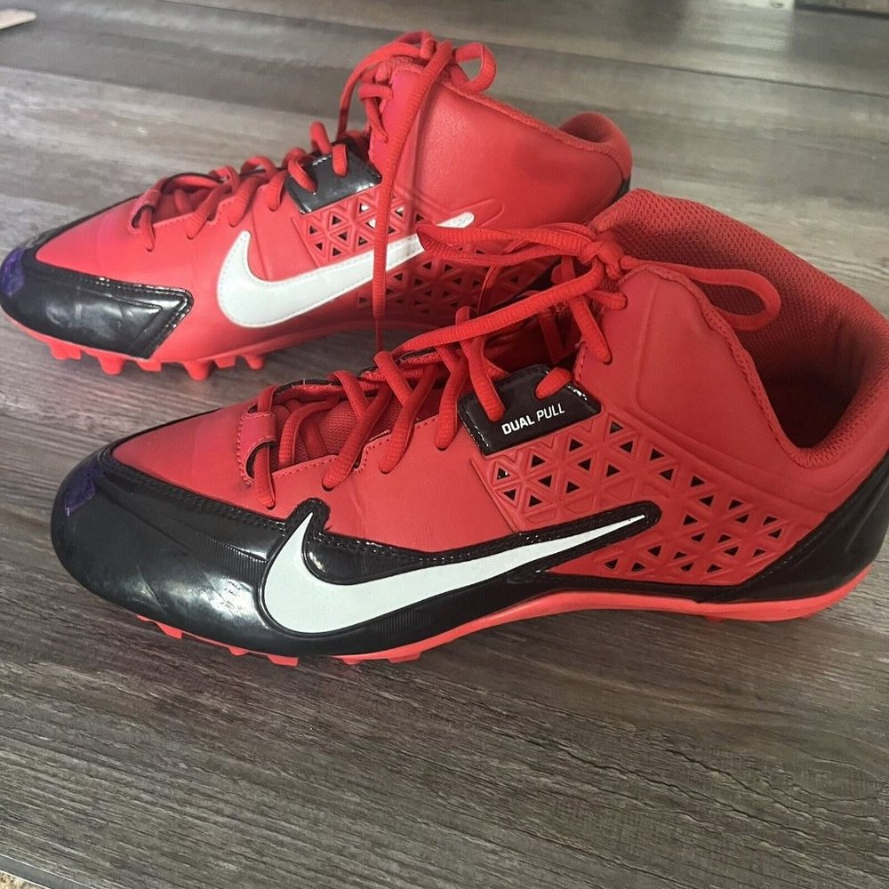 Nike Men' Sz 13.5 Strike 3/4 TD Football Cleats Red Black